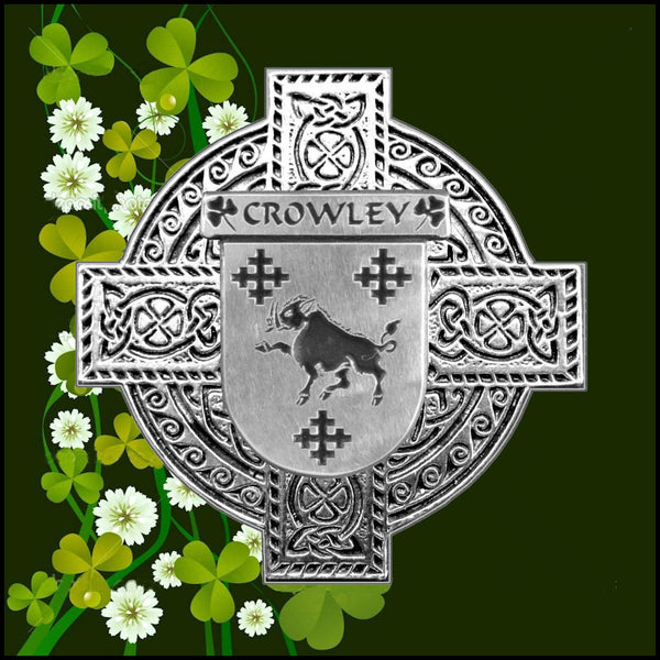 Crowley Irish Celtic Cross Badge 8 oz. Flask Green, Black or Stainless 