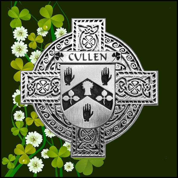 Cullen Irish Celtic Cross Badge 8 oz. Flask Green, Black or Stainless 