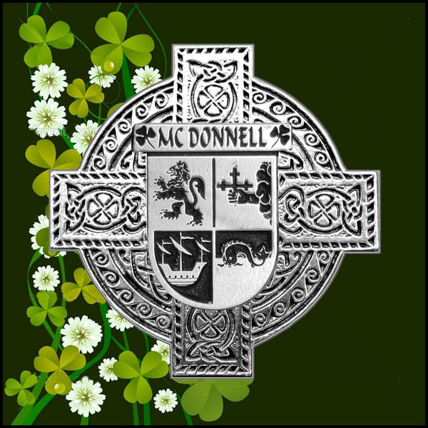 McDonnell Irish Celtic Cross Badge 8 oz. Flask Green, Black or Stainless 