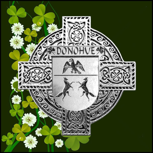 Donohue Irish Celtic Cross Badge 8 oz. Flask Green, Black or Stainless 