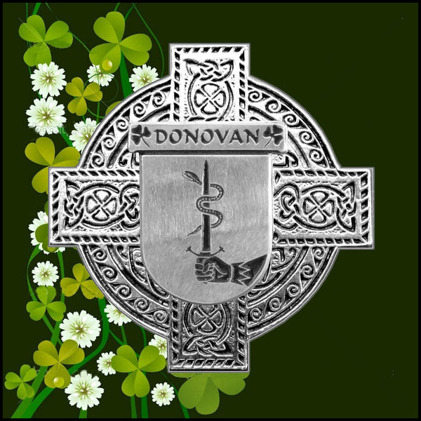 Donovan Irish Celtic Cross Badge 8 oz. Flask Green, Black or Stainless 