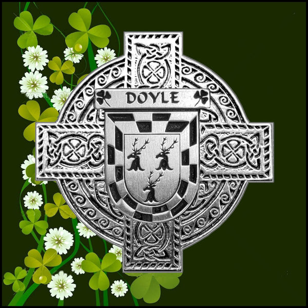 Doyle Irish Celtic Cross Badge 8 oz. Flask Green, Black or Stainless 