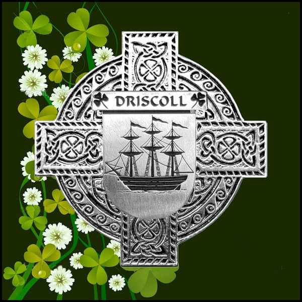 Driscoll Irish Celtic Cross Badge 8 oz. Flask Green, Black or Stainless 
