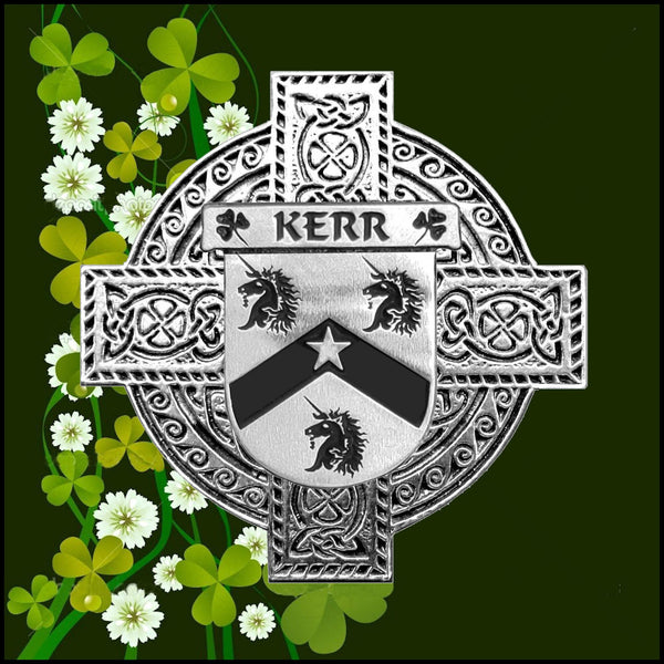 Kerr Irish Celtic Cross Badge 8 oz. Flask Green, Black or Stainless 