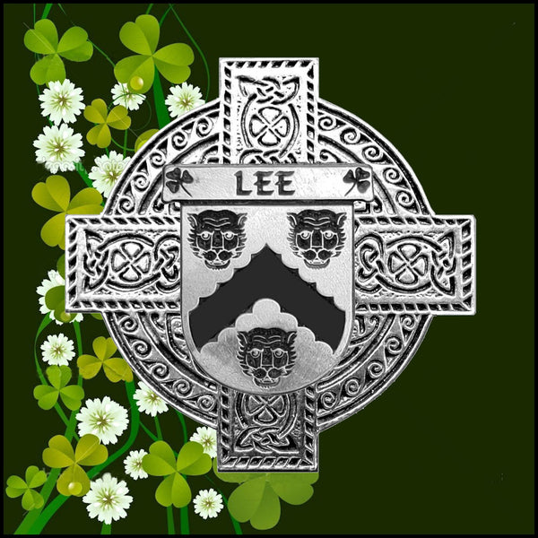 Lee Irish Celtic Cross Badge 8 oz. Flask Green, Black or Stainless 