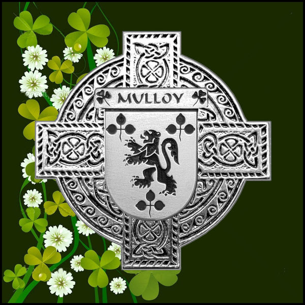 Mulloy Irish Celtic Cross Badge 8 oz. Flask Green, Black or Stainless 