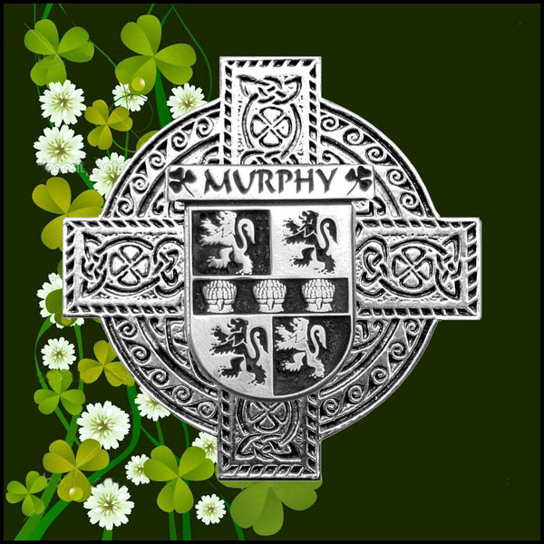 Murphy Irish Celtic Cross Badge 8 oz. Flask Green, Black or Stainless 