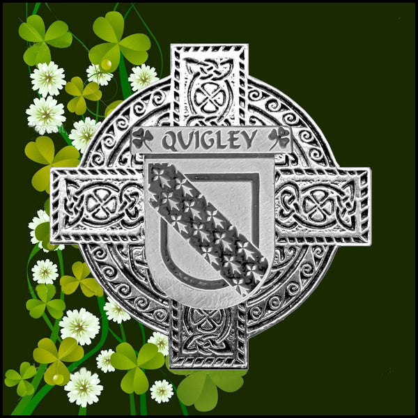 Quigley Irish Celtic Cross Badge 8 oz. Flask Green, Black or Stainless 