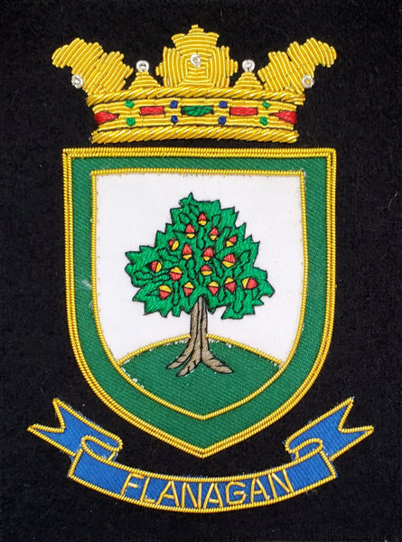 Flanagan Irish Coat of Arms Embroidered Crest