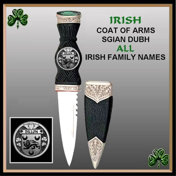 Dillon Irish Coat Of Arms Disk Sgian Dubh