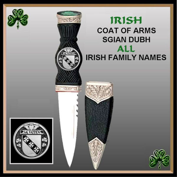 McFadden Irish Coat Of Arms Disk Sgian Dubh