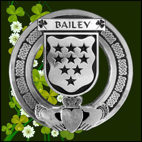 Bailey Irish Claddagh Coat of Arms Plaid brooch ~ Emerald stones