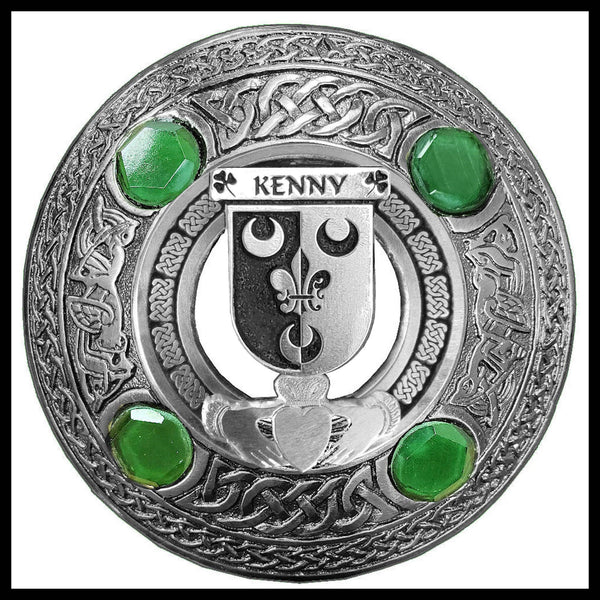 Kenny Irish Claddagh Coat of Arms Plaid brooch ~ Emerald stones