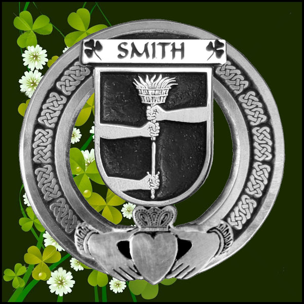 Smith Irish Claddagh Coat of Arms Plaid brooch ~ Emerald stones