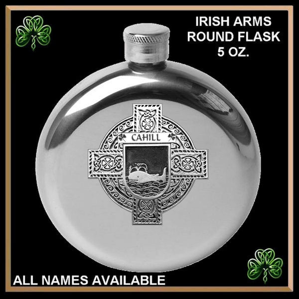 Cahill Irish Celtic Cross Round Flask 5 oz