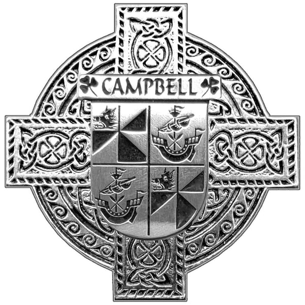 Campbell Irish Celtic Cross Round Flask 5 oz
