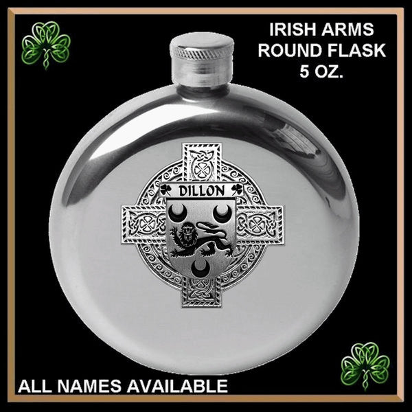 Dillon Irish Celtic Cross Round Flask 5 oz