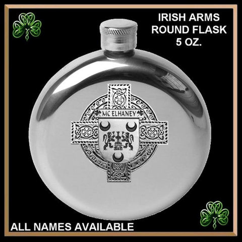 McElhaney Irish Celtic Cross Round Flask 5 oz