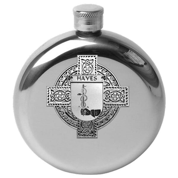 Hayes Irish Celtic Cross Round Flask 5 oz