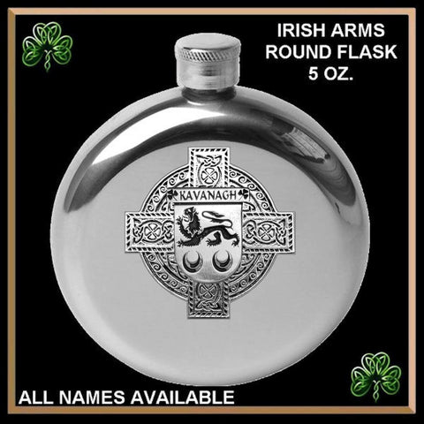 Kavanagh Irish Celtic Cross Round Flask 5 oz