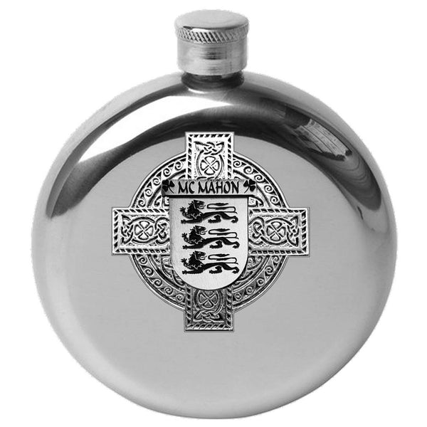 McMahon Irish Celtic Cross Round Flask 5 oz