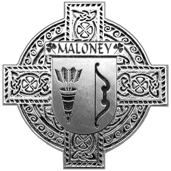 Maloney Irish Celtic Cross Round Flask 5 oz