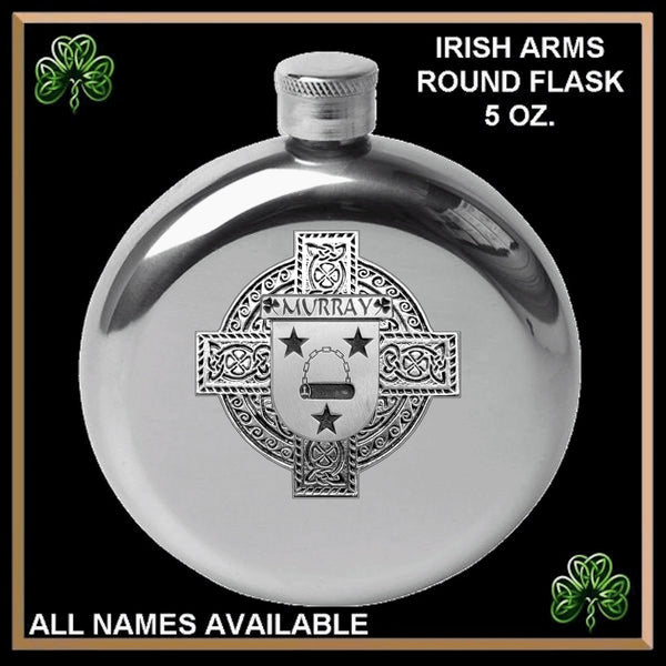 Murray 2 Cross Round Flask 5 oz - All Irish Families