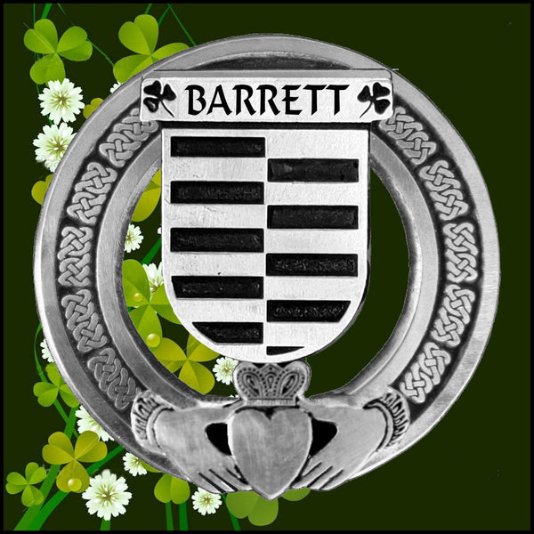 Barrett Irish Claddagh Badge 8 oz. Flask Emerald, Ebony or Stainless