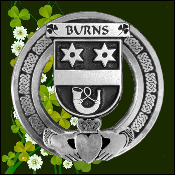 Burns Irish Claddagh Badge 8 oz. Flask Emerald, Ebony or Stainless