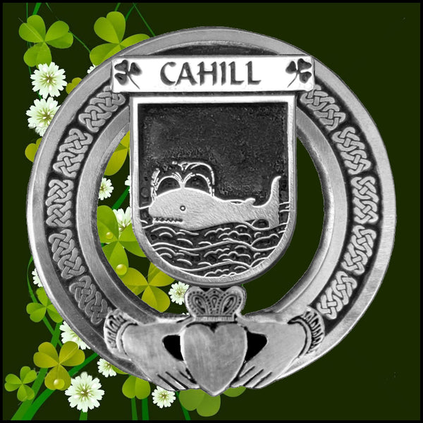 Cahill Irish Claddagh Badge 8 oz. Flask Emerald, Ebony or Stainless