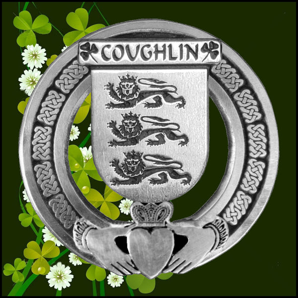Coughlin Irish Claddagh Badge 8 oz. Flask Emerald, Ebony or Stainless