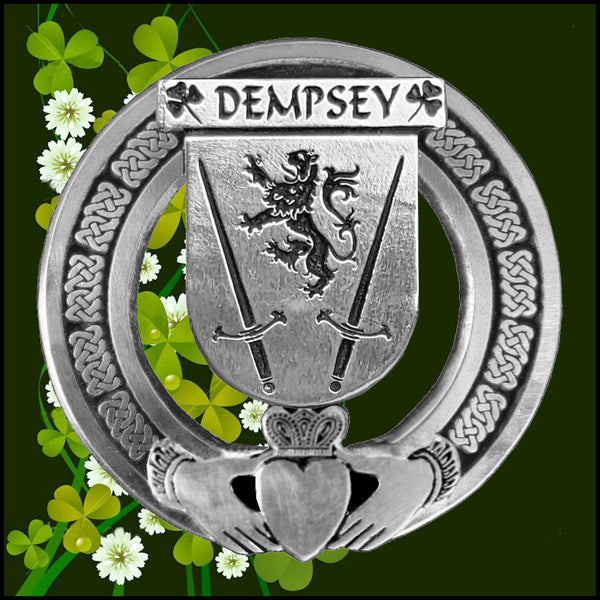 Dempsey Irish Claddagh Badge 8 oz. Flask Emerald, Ebony or Stainless