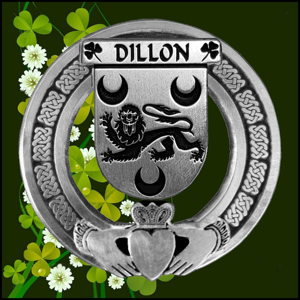 Dillon Irish Claddagh Badge 8 oz. Flask Emerald, Ebony or Stainless