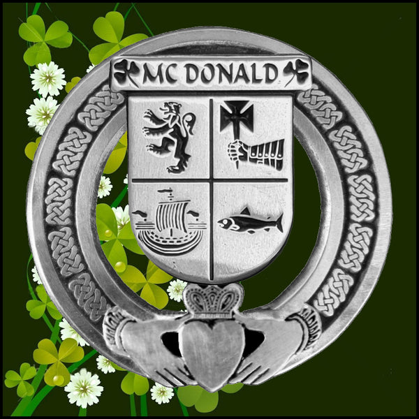 McDonald Irish Claddagh Badge 8 oz. Flask Emerald, Ebony or Stainless