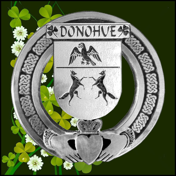 Donohue Irish Claddagh Badge 8 oz. Flask Emerald, Ebony or Stainless