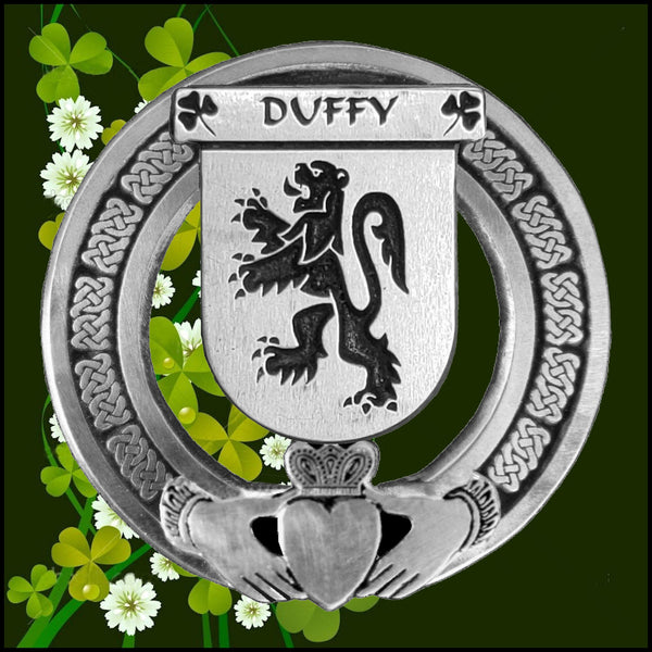 Duffy Irish Claddagh Badge 8 oz. Flask Emerald, Ebony or Stainless