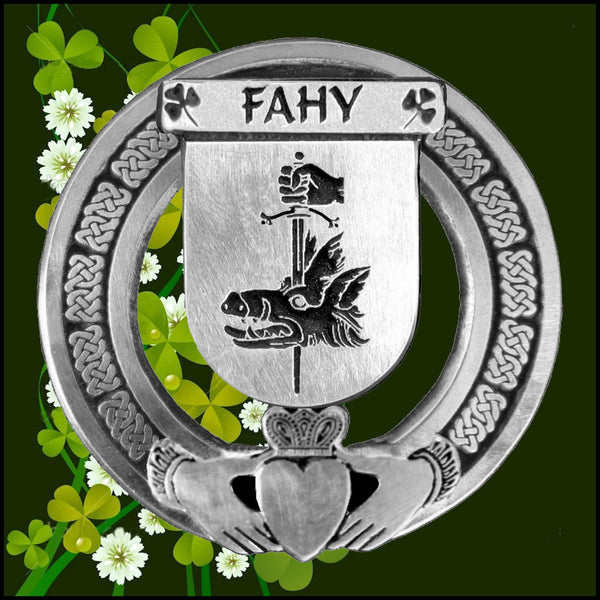 Fahy Irish Claddagh Badge 8 oz. Flask Emerald, Ebony or Stainless