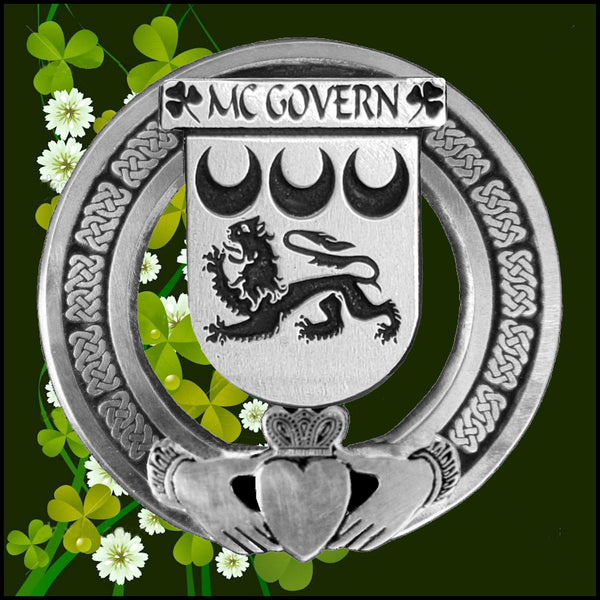 McGovern Irish Claddagh Badge 8 oz. Flask Emerald, Ebony or Stainless