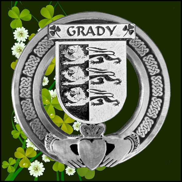 Grady Irish Claddagh Badge 8 oz. Flask Emerald, Ebony or Stainless
