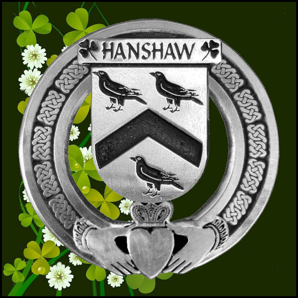Hanshaw Irish Claddagh Badge 8 oz. Flask Emerald, Ebony or Stainless