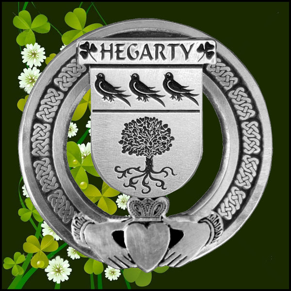 Hegarty Irish Claddagh Badge 8 oz. Flask Emerald, Ebony or Stainless