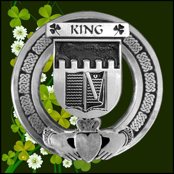 King Irish Claddagh Badge 8 oz. Flask Emerald, Ebony or Stainless