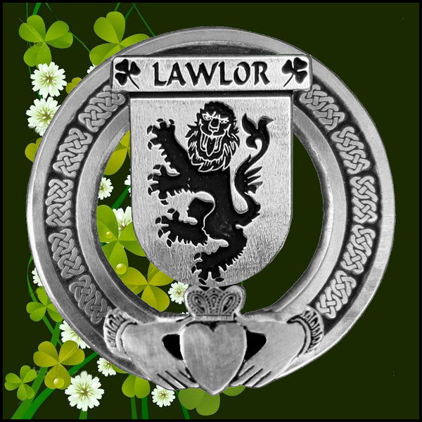 Lawler Irish Claddagh Badge 8 oz. Flask Emerald, Ebony or Stainless