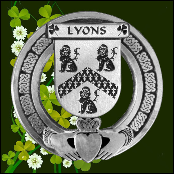 Lyons Irish Claddagh Badge 8 oz. Flask Emerald, Ebony or Stainless