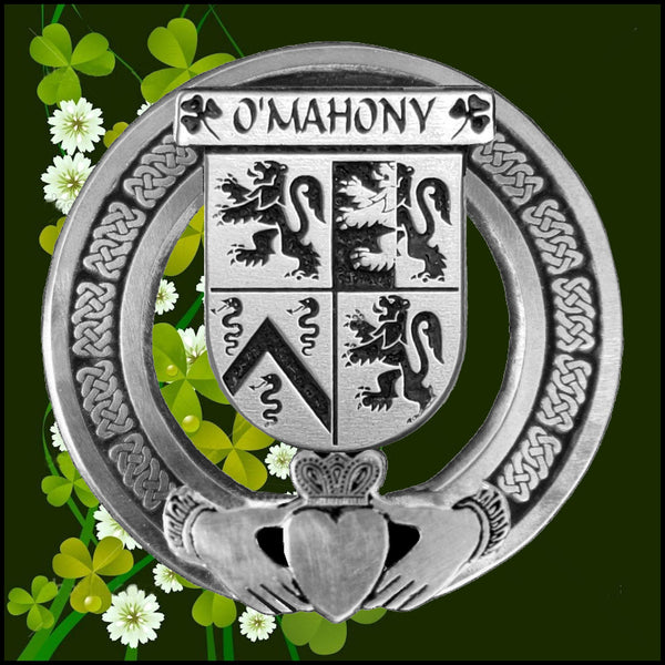 O'Mahony Irish Claddagh Badge 8 oz. Flask Emerald, Ebony or Stainless
