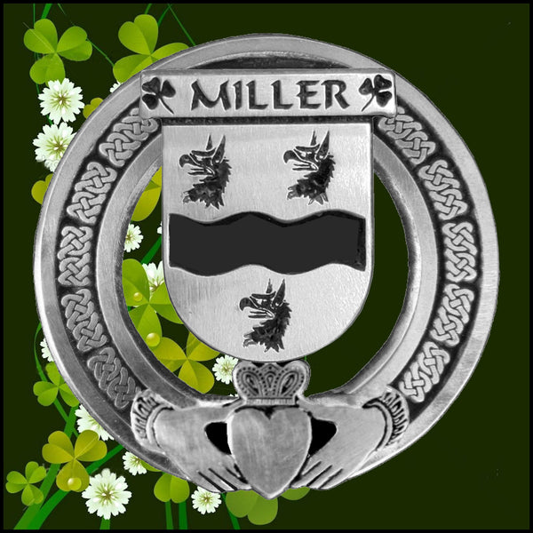 Miller Clare Irish Claddagh Badge 8 oz. Flask Emerald, Ebony or Stainless