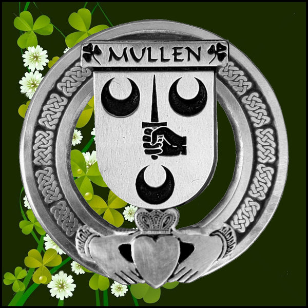 Mullen Irish Claddagh Badge 8 oz. Flask Emerald, Ebony or Stainless