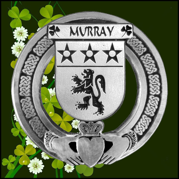 Murray Irish Claddagh Badge 8 oz. Flask Emerald, Ebony or Stainless