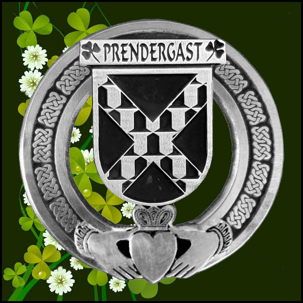 Prendergast Tipperary Irish Claddagh Badge 8 oz. Flask Emerald, Ebony or Stainless