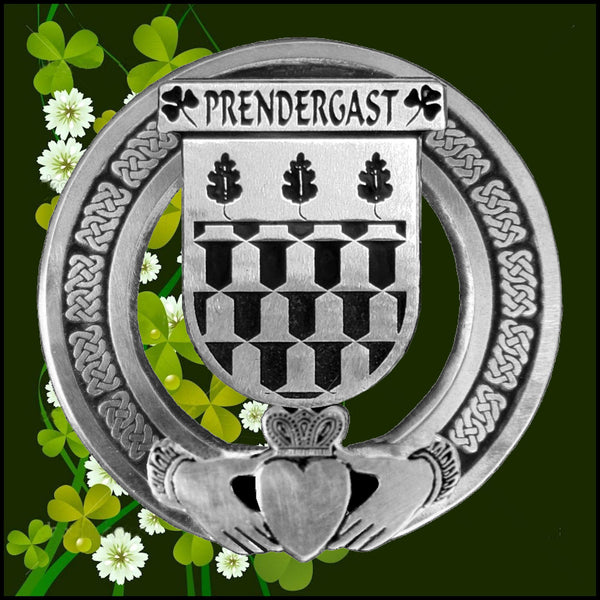 Prendergast Wexford Irish Claddagh Badge 8 oz. Flask Emerald, Ebony or Stainless